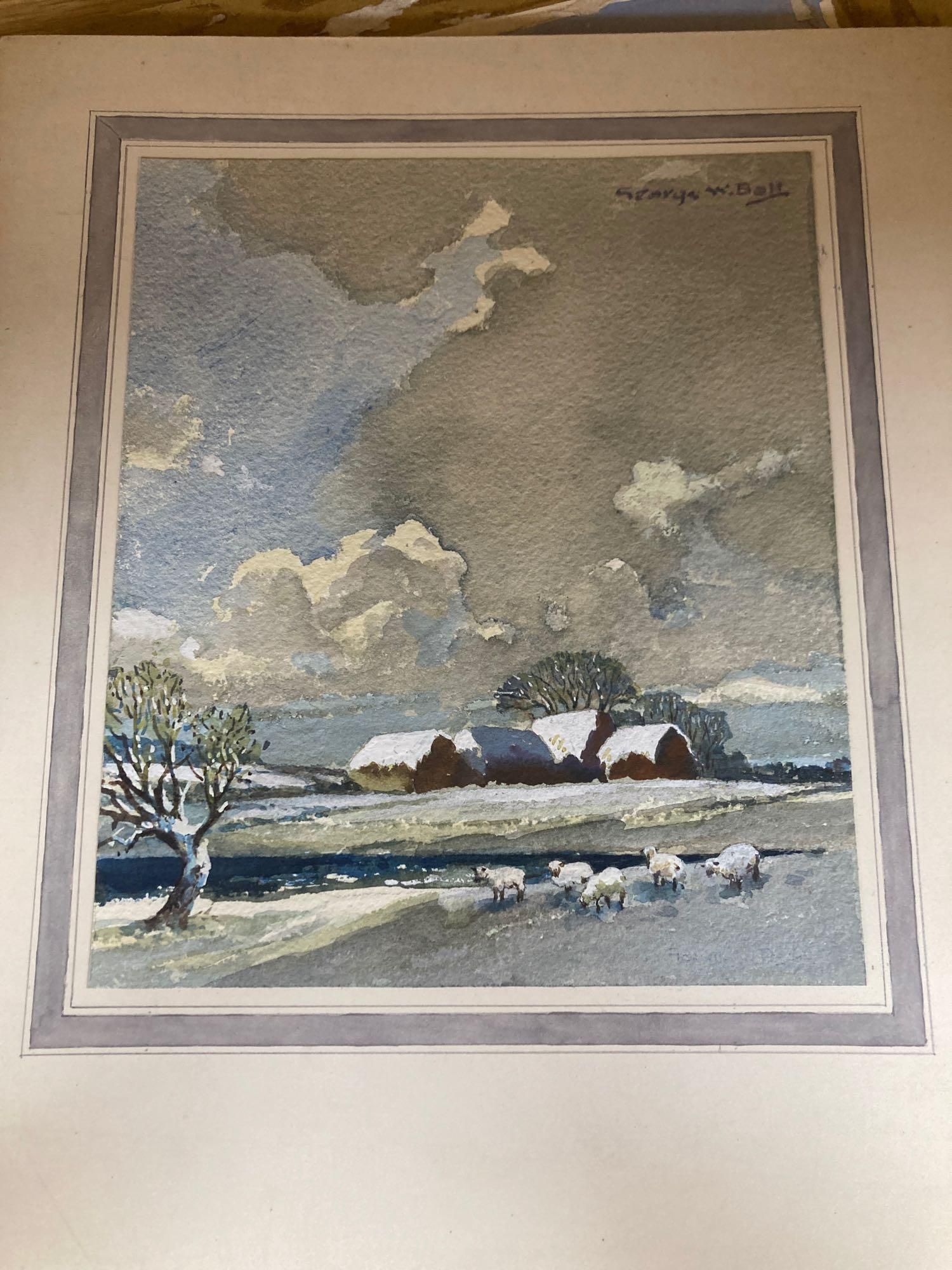 George W. Ball (20th century), a collection of 11 unframed watercolours and ink and watercolour drawings, 19 x 19.5cm to 38 x 23cm